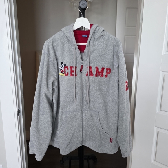 Disney Mickey Mouse Champ Fleece Full Zip Hoodie Size XL - Picture 2 of 8